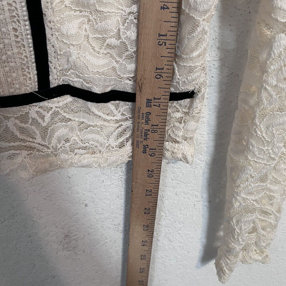 Vintage Y2K Lacey Top Women Large Feminine Ivory Coquette Bridgerton USA Made - Picture 8 of 8